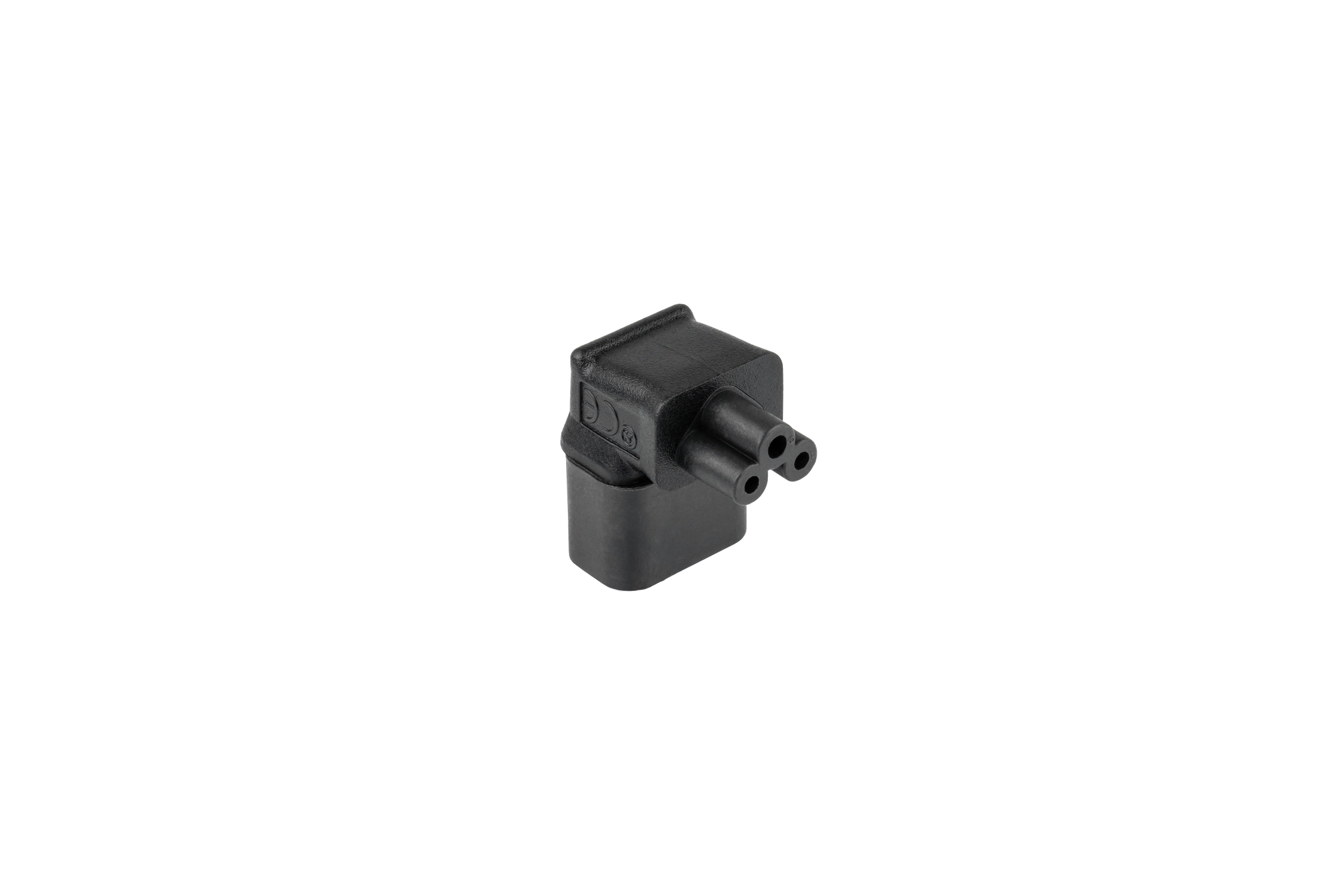 kabelmeister® Stromadapter Kaltgeräte-Stecker C14 an Buchse C5, oben/unten abgewinkelt, schwarz