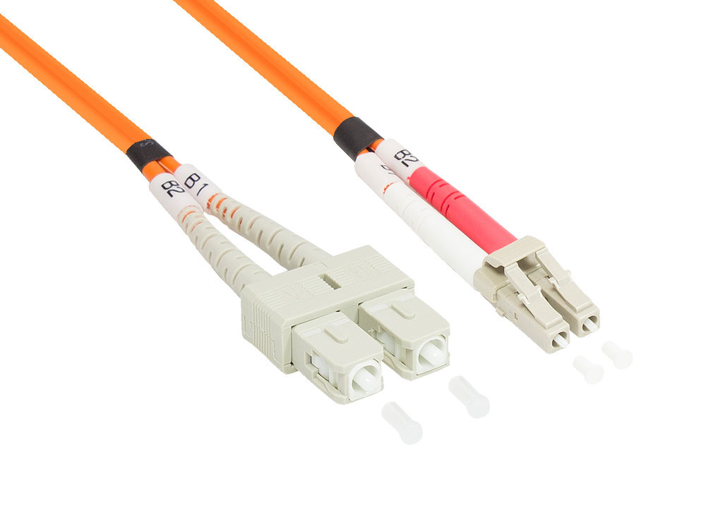 Patchkabel LWL Duplex OM2 (Multimode, 50/125) LC/SC, 0,5m, Good Connections®