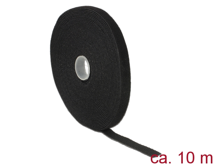 Klett-Kabelbinder L 10m x B 13mm, Rolle, schwarz, Delock® [18712]