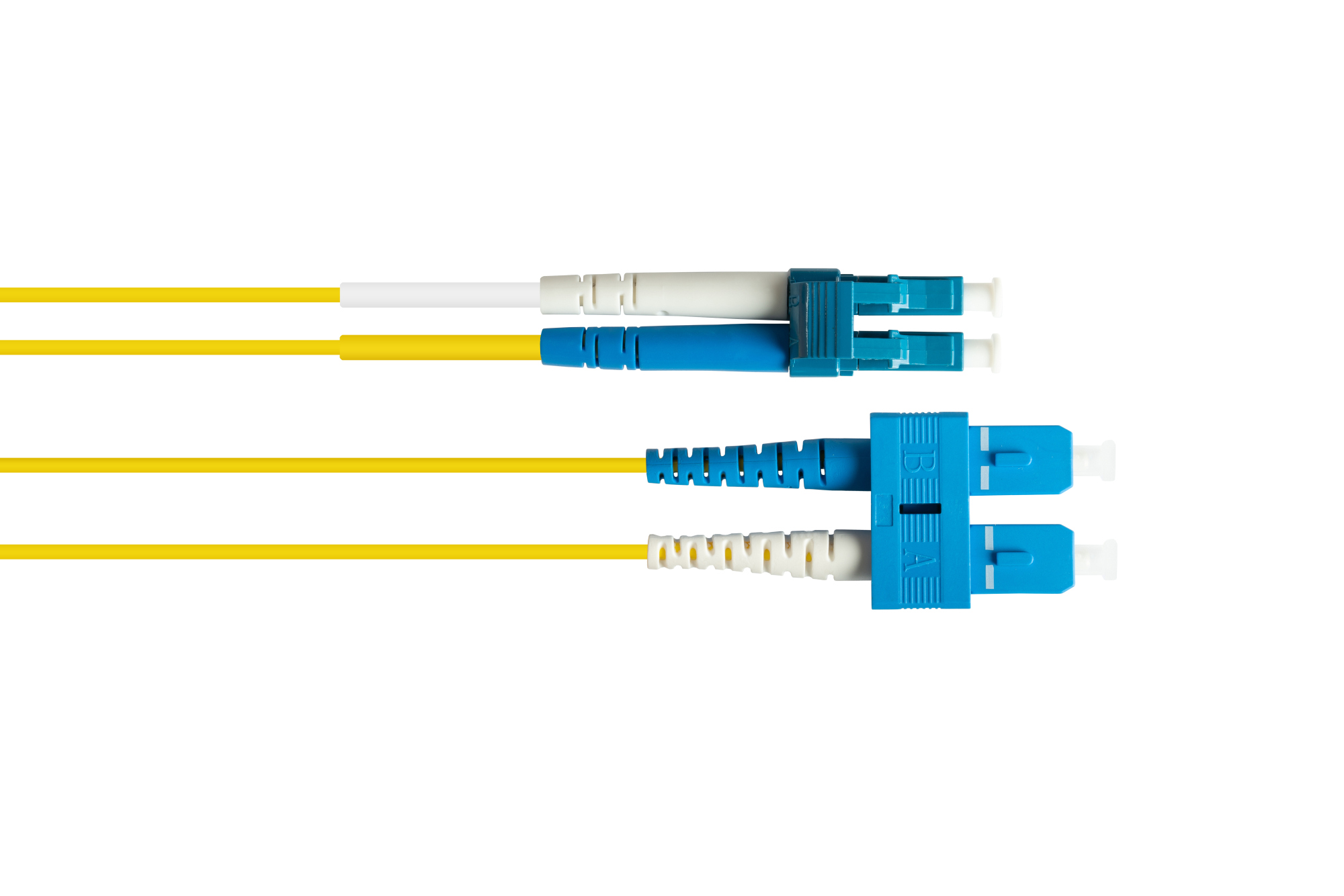 Patchkabel LWL Duplex OS2 (Singlemode, 9/125) LC/SC, LSZH, austauschbare Polarität, 7,5m, Good Connections®