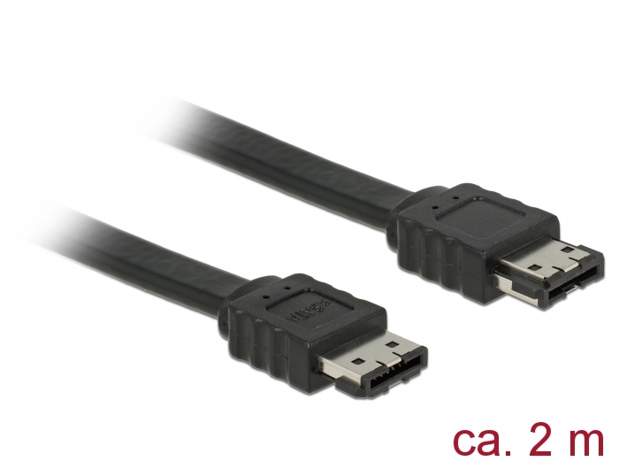 Kabel eSATA 3 Gb/s Buchse an eSATA Buchse, schwarz, 2m, Delock® [85641]