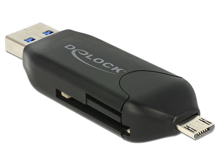 Card Reader OTG USB 3.0 SD + microSD für Smartphones, Delock® [91734]