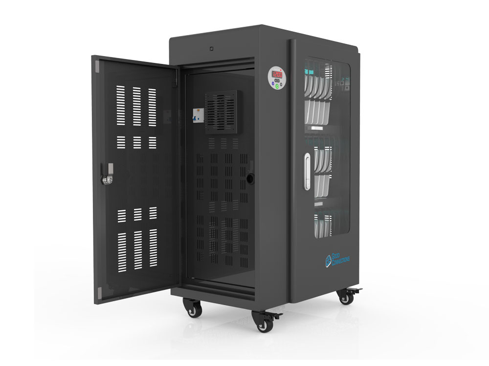 Good Connections® ANTARES T30 Tablet-Ladewagen, UV-C Desinfektion, schwarz