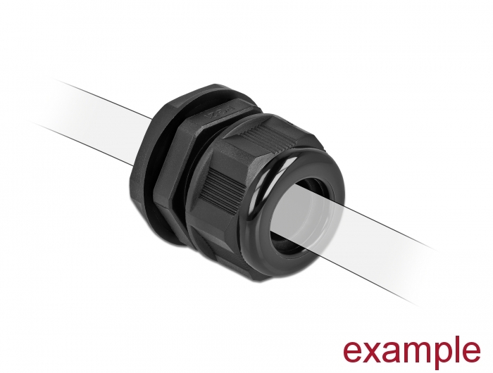 Kabelverschraubung PG13,5 für Rundkabel schwarz 2 Stück, Delock® [60363]