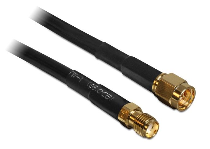 Antennenverlängerungskabel, HF SMA Stecker an SMA Buchse, 5m, Delock® [88444]