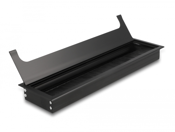 Kabeldurchführung für Tischeinbau mit Bürste 300 x 80 x 28 mm schwarz, Delock® [66858]