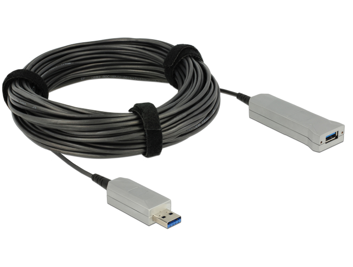 Aktives Optisches Kabel USB 3.0-A Stecker an USB 3.0-A Buchse 20m, Delock® [83739]