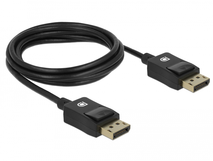 Koaxiales DisplayPort Kabel 8K 60 Hz, schwarz, 2 m, Delock® [85301]