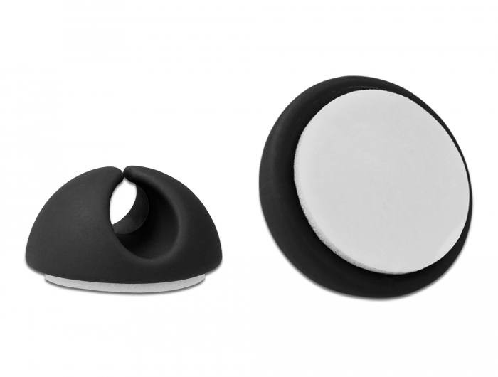 Kabelhalter Set selbstklebend 6 Stück schwarz, Delock® [18342]