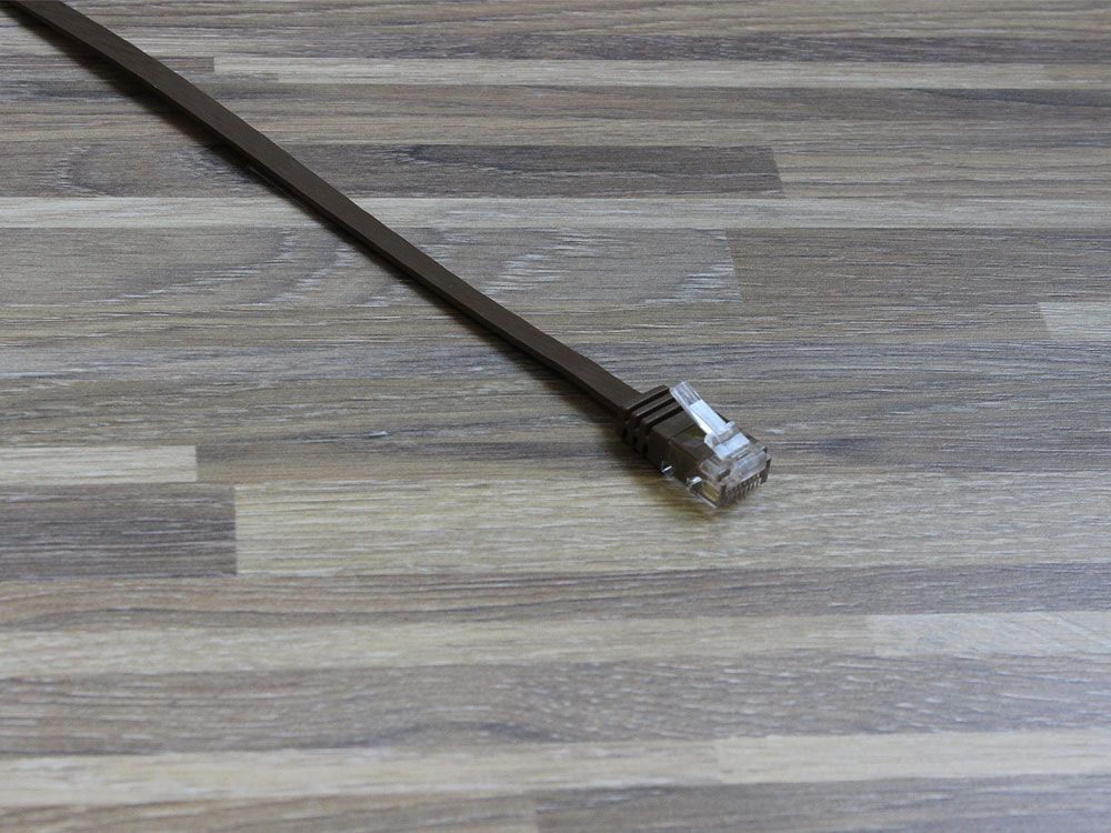 Patchkabel, Cat. 6, U/UTP, FLACHKABEL, 7m, braun, Good Connections®