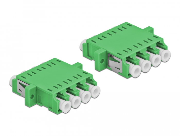 LWL Kupplung LC Quad Buchse zu LC Quad Buchse Singlemode 2 Stück grün, Delock® [86539]